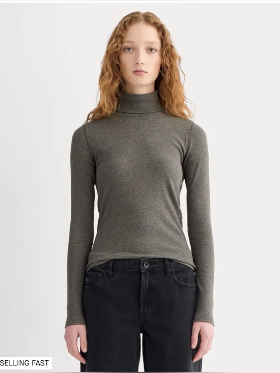 Everlane Other - New Everlane The Luxe Rib Turtleneck in Washed Heathered Fatigue Size XL